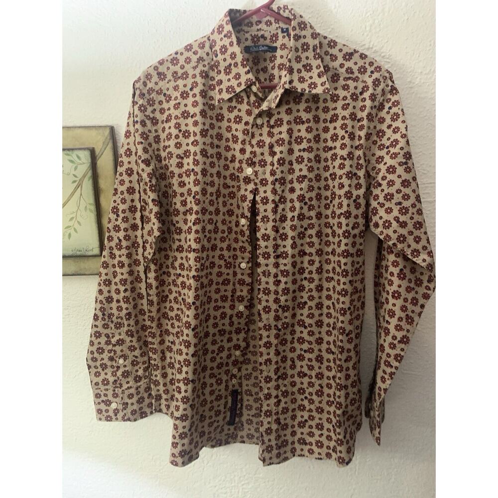 Robert Graham Geometric Check Polka Dot Classic Fit Shirt M Preppy Luxury